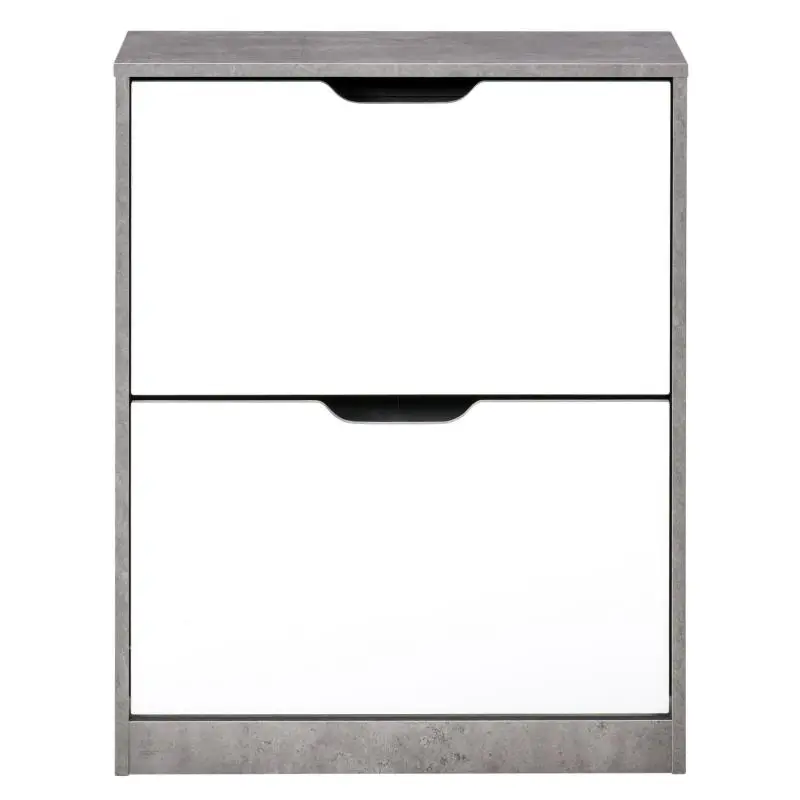 Shoe Cabinet with 2 Drop-Down Drawers, Grey