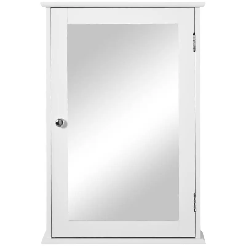 Bathroom Mirrored Cabinet with 1 Storage Shelf 41x14x60 cm White