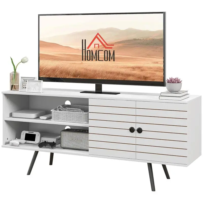 TV Stand for 65-Inch TVs with Open Shelves