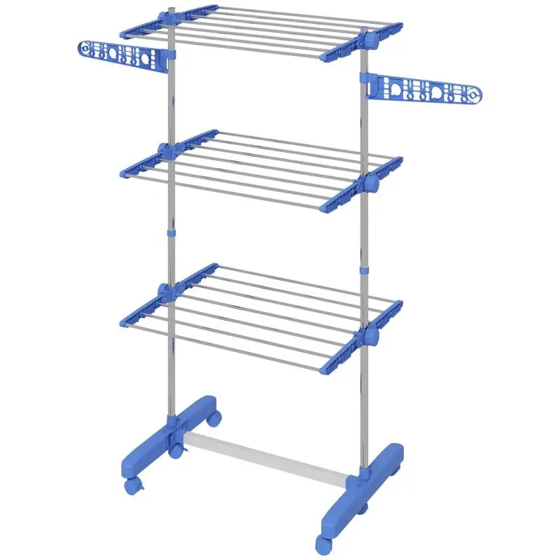 3-Tier Vertical Clothes Drying Rack with Wheels
