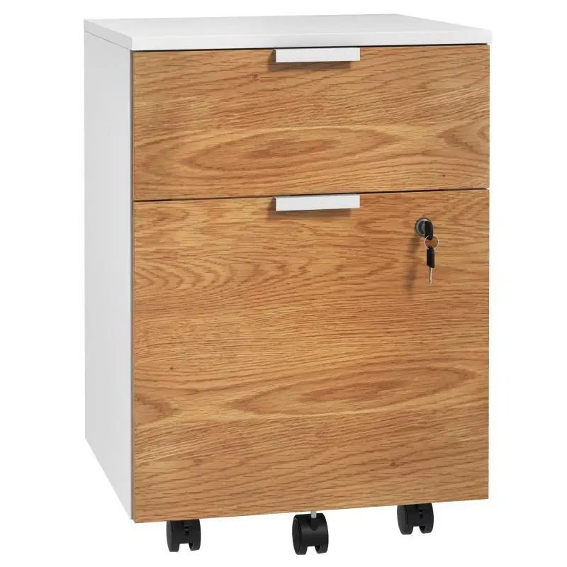 2-Drawer Mobile Filing Cabinet with Lock