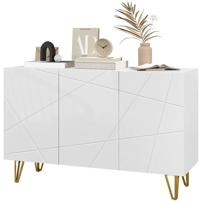 Entryway Sideboard with 3 Doors and Adjustable Shelves