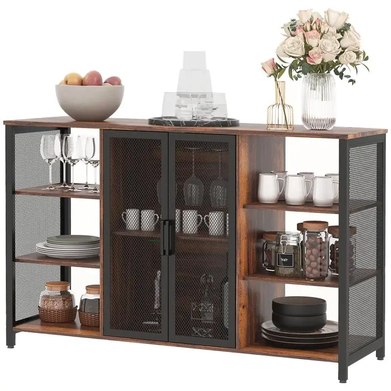 Kitchen Sideboard with Glass Holder, 120 cm
