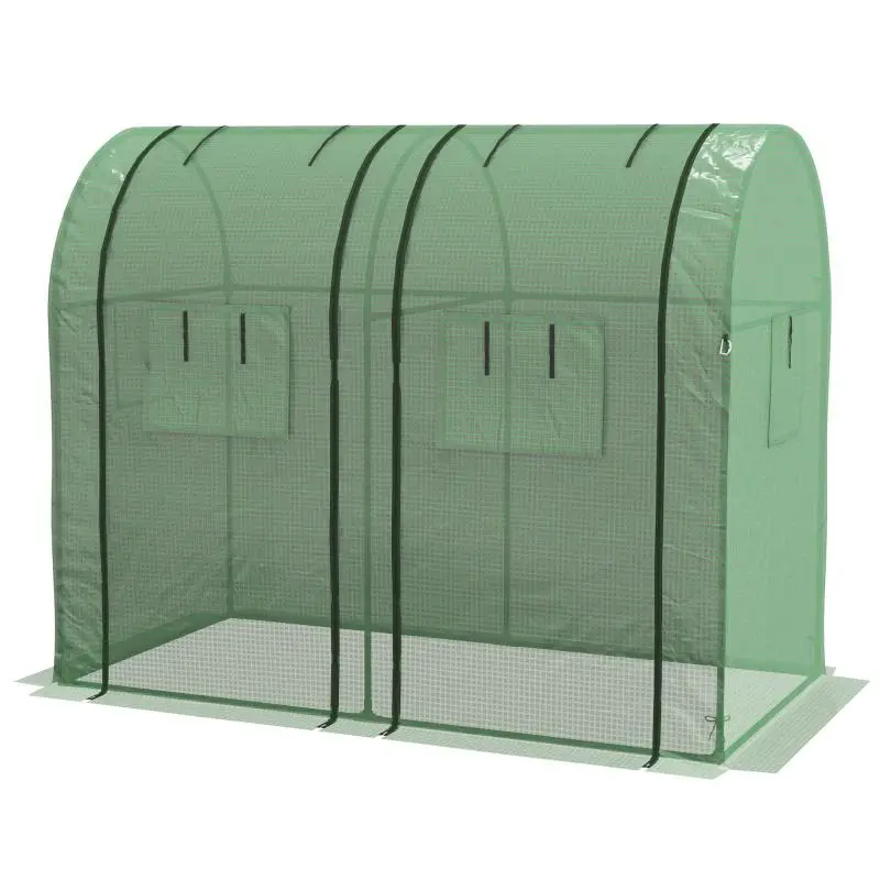 Garden Greenhouse with 4 Windows and 2 Doors, 185 cm