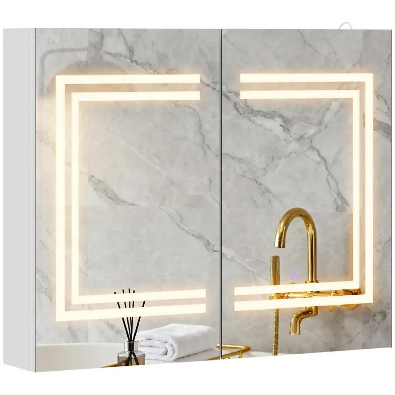 Bathroom Cabinet with Mirror and Adjustable Shelves