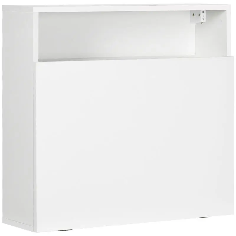 Wall-Mounted Folding Desk with Storage Shelves