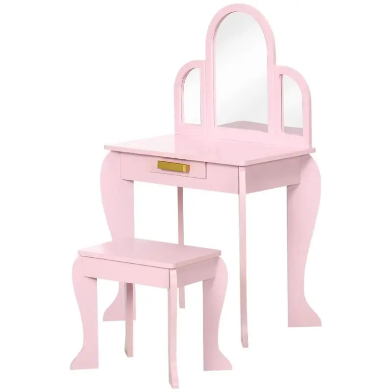 Children's Vanity with Mirror and Stool