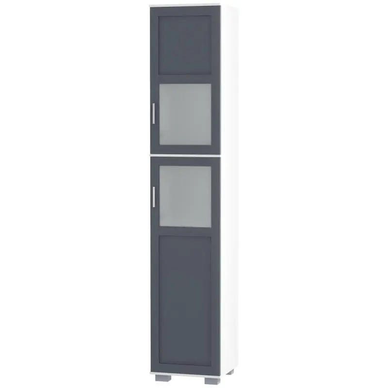 Tall Bathroom Cabinet with Glass Doors