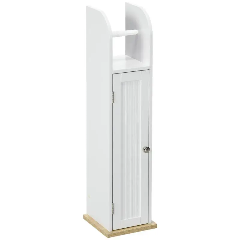 Bathroom Cabinet with Toilet Roll Holder and 3-Compartment Storage