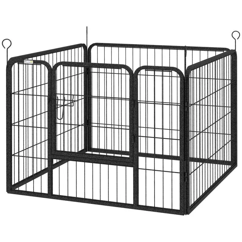 4-Panel Dog Playpen, Foldable Pet Playpen for Outdoor and Indoor Use, 82x82x60 cm, Grey