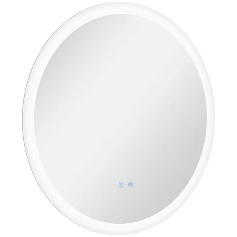 Round Bathroom Mirror with LED Lights, 70 cm