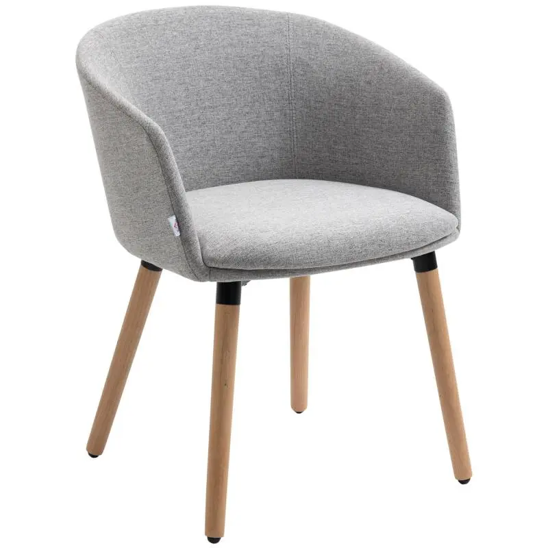 Dining Chair in Grey Faux Linen