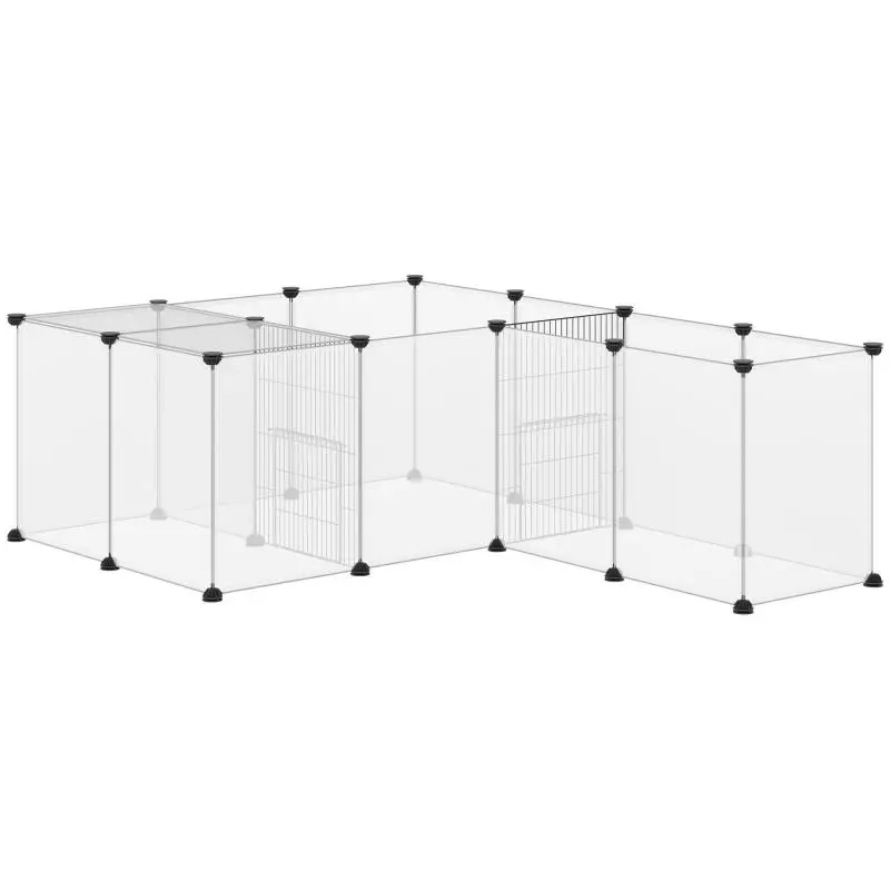 Modular Small Animal Playpen, 20 Panels, Black