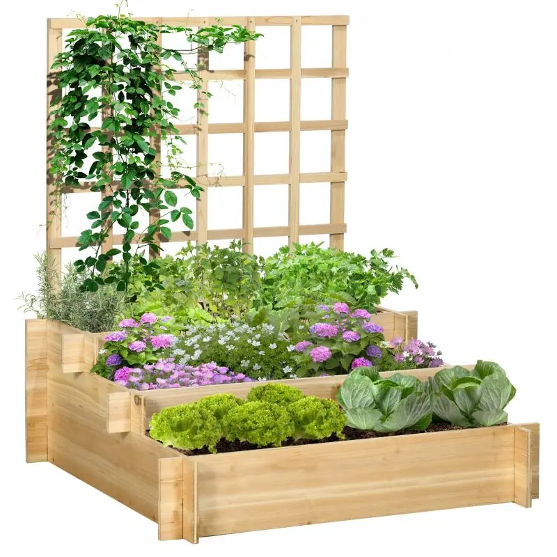 3-Tier Planter with Trellis, 95 cm