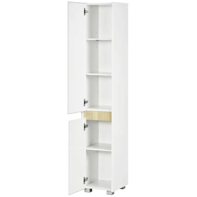 Tall Bathroom Cabinet with Adjustable Shelves, 165 cm