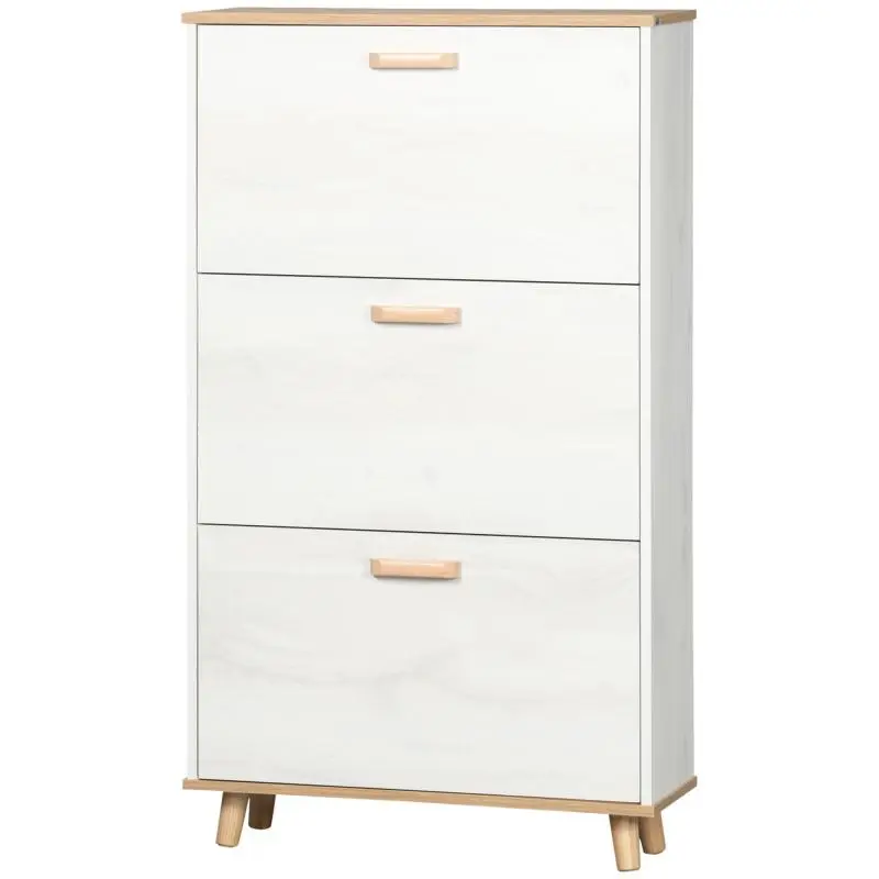 3-Tier Shoe Cabinet, White