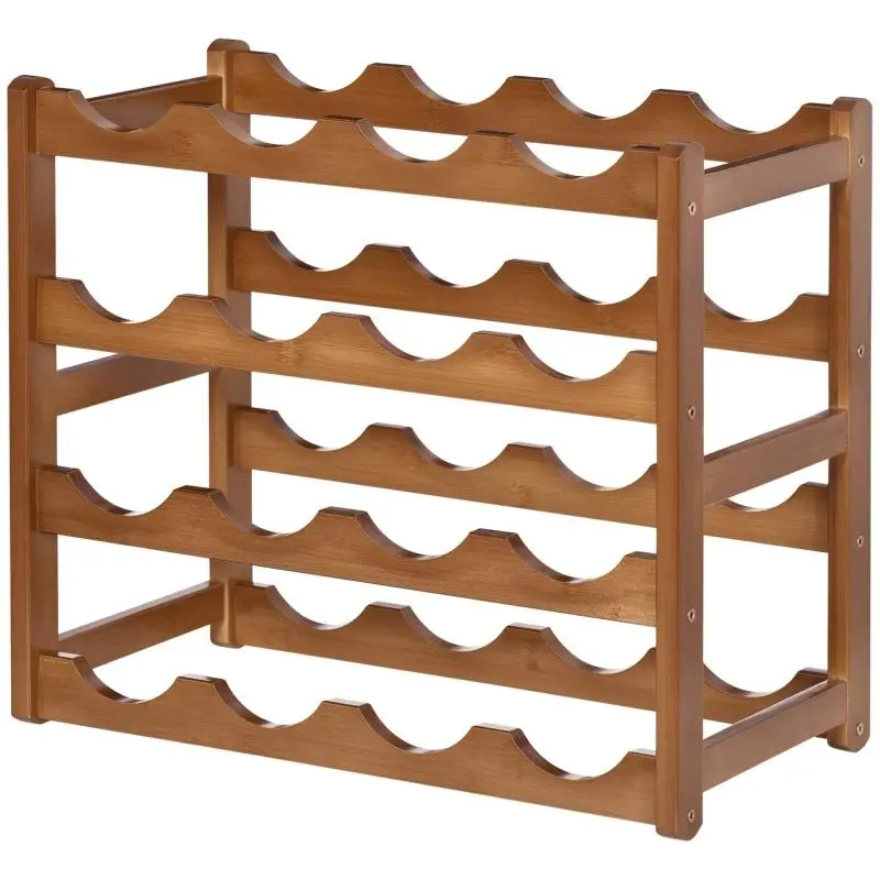 4-Tier Bamboo Wine Rack for 16 Bottles