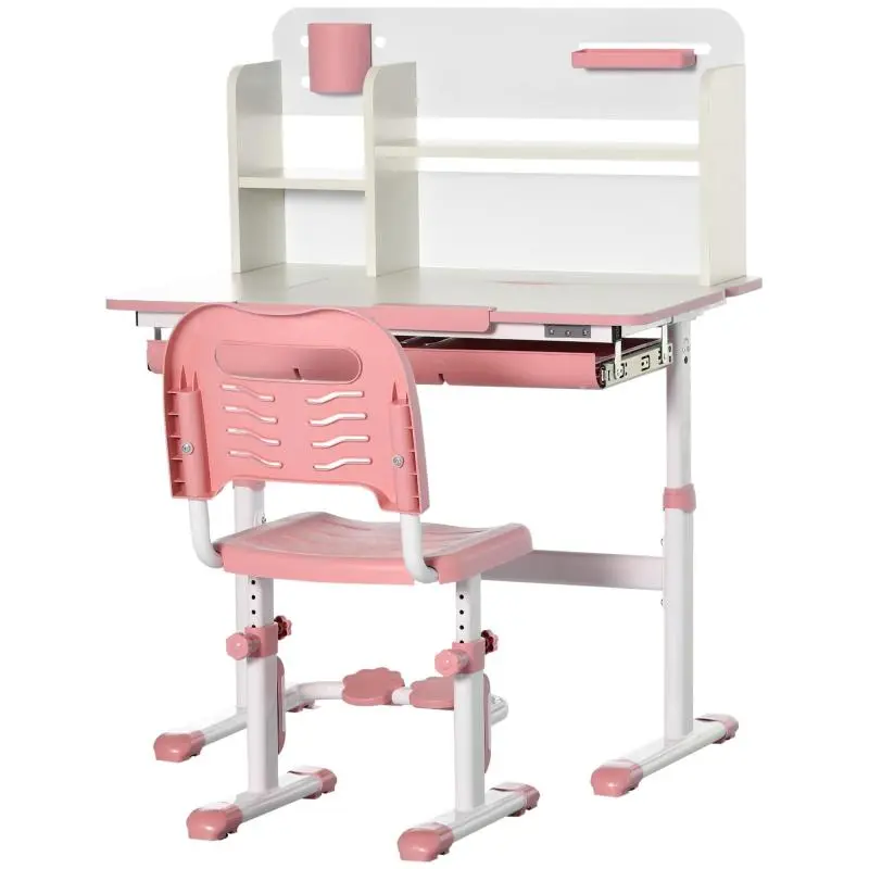 Height-Adjustable Desk and Chair Set for Children