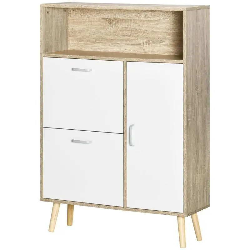 Shoe Cabinet for 8 Pairs with 2 Tilt-Out Drawers