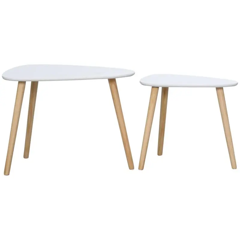 Set of 2 Nesting Side Tables, White