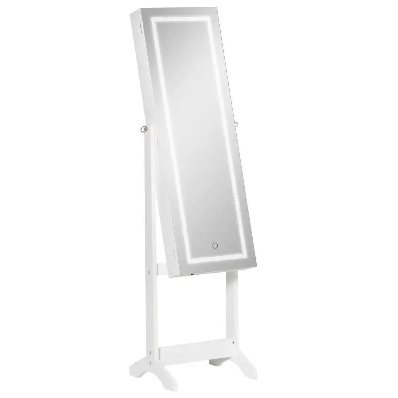 Jewellery Armoire Mirror with LED Light Strip