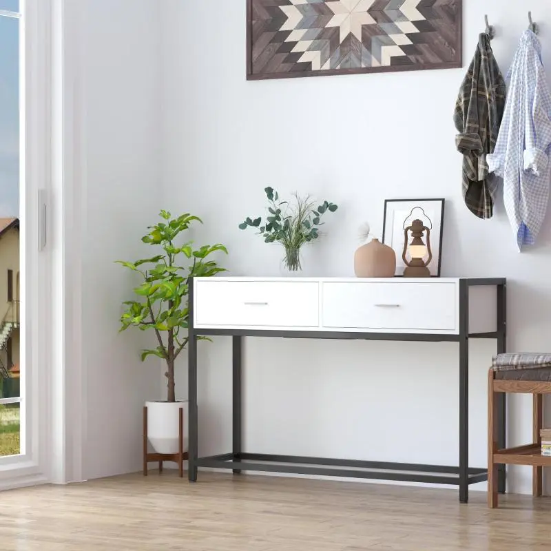 Console Table with 2 Drawers, 120 cm