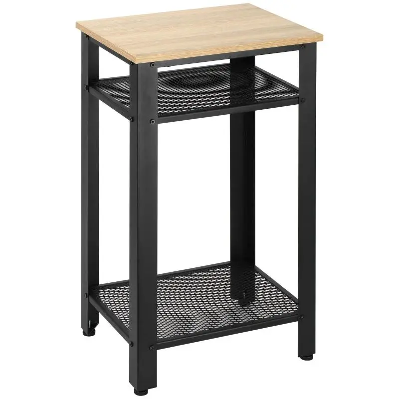Industrial Side Table with 2 Mesh Shelves, 45 cm