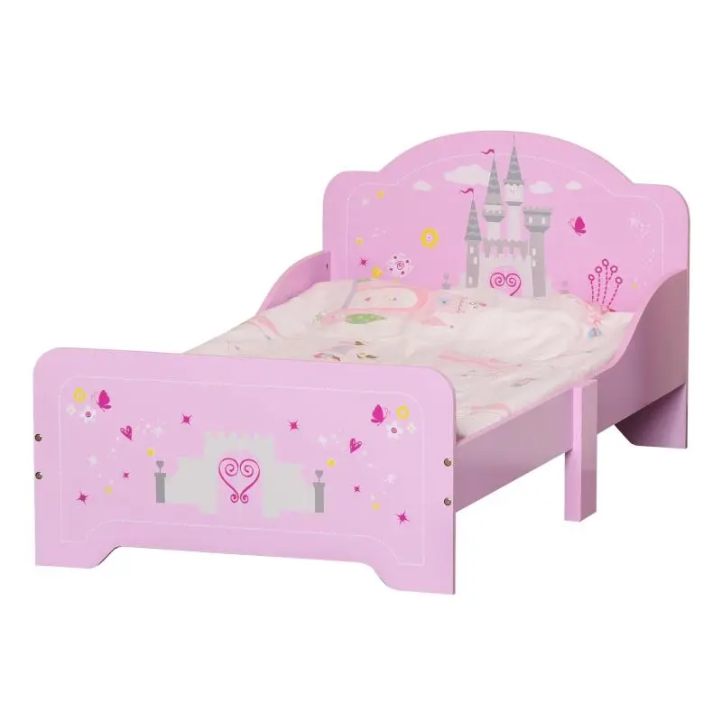 Toddler Bed with Safety Rails, Pink