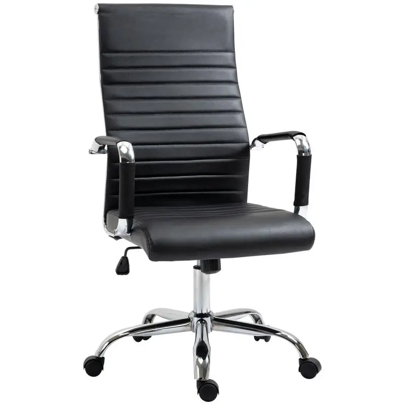 Swivel Office Chair with High Back and Armrests