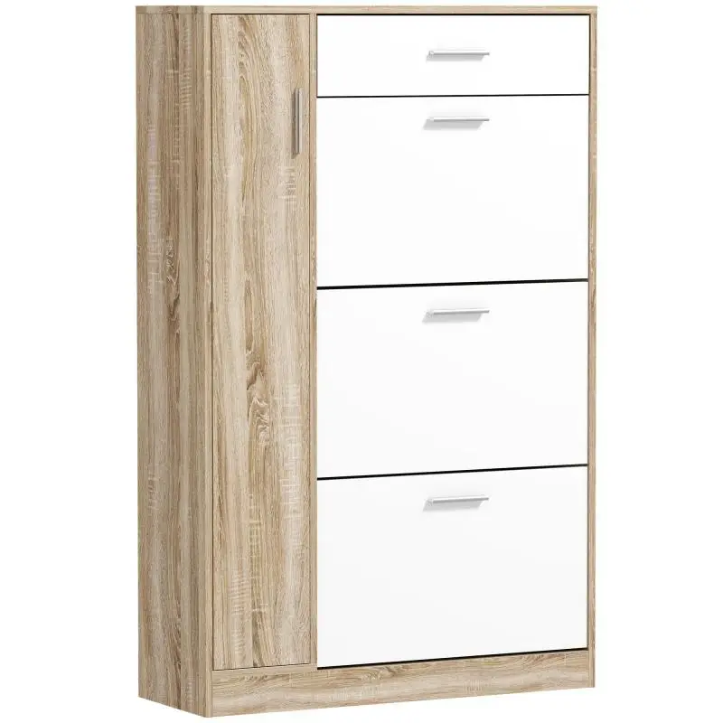 3-Door Shoe Cabinet with Drawer, 84 cm