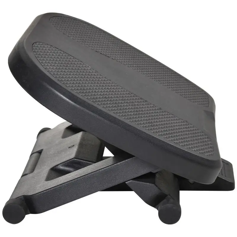 Adjustable Footrest with Massage Surface, Black