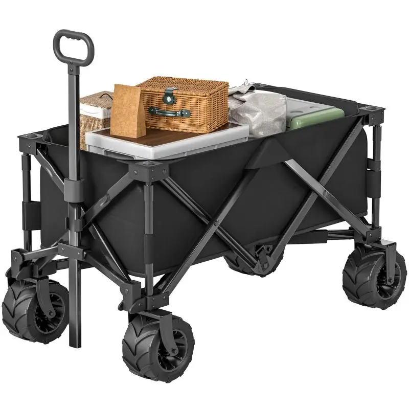 Foldable Beach Wagon with Swivel Front Wheels