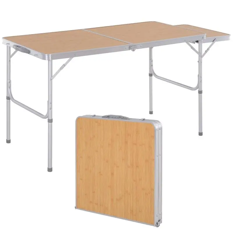 Folding Camping Table with Drop-Leaf