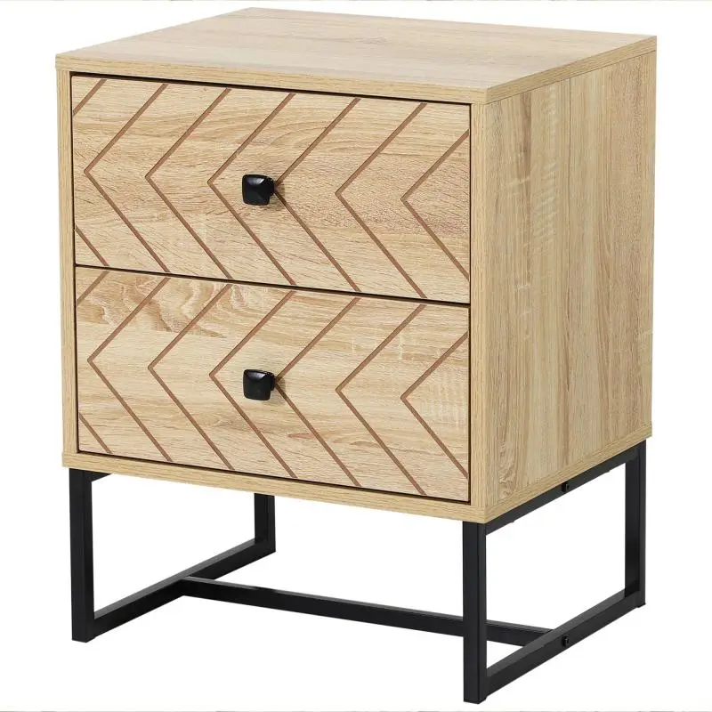 2-Drawer Bedside Table, 48 cm