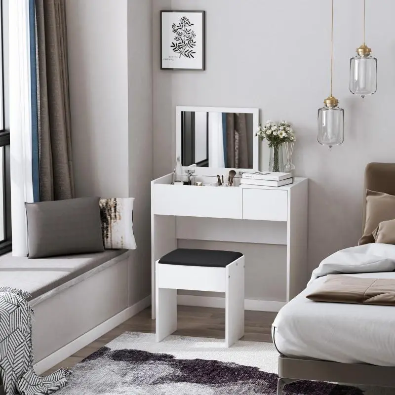 Makeup Vanity with Stool, 80 cm