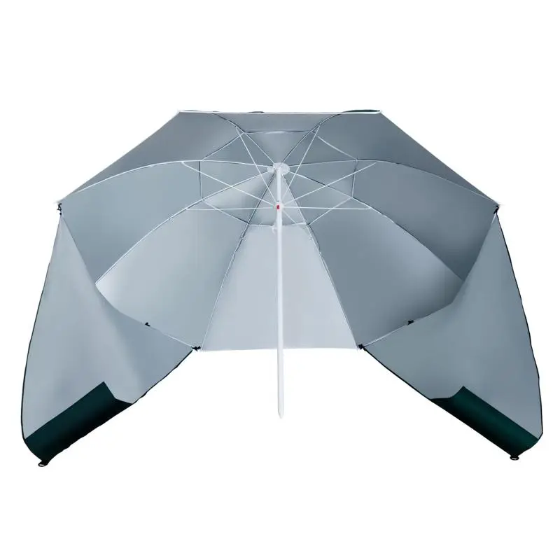 Beach Umbrella with 2 Side Panels, Green