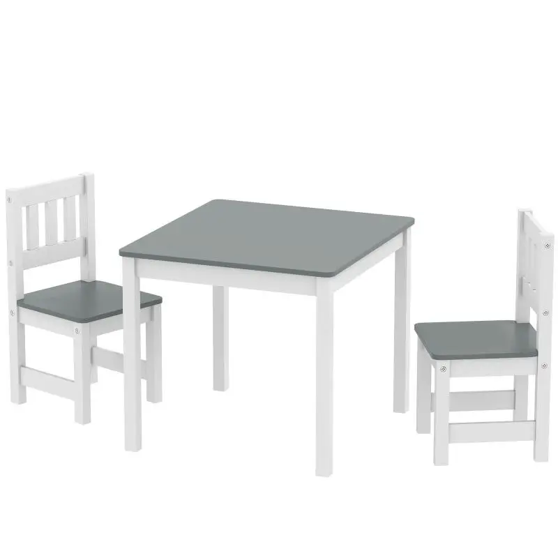 Children's Table and 2 Chairs Set, Grey