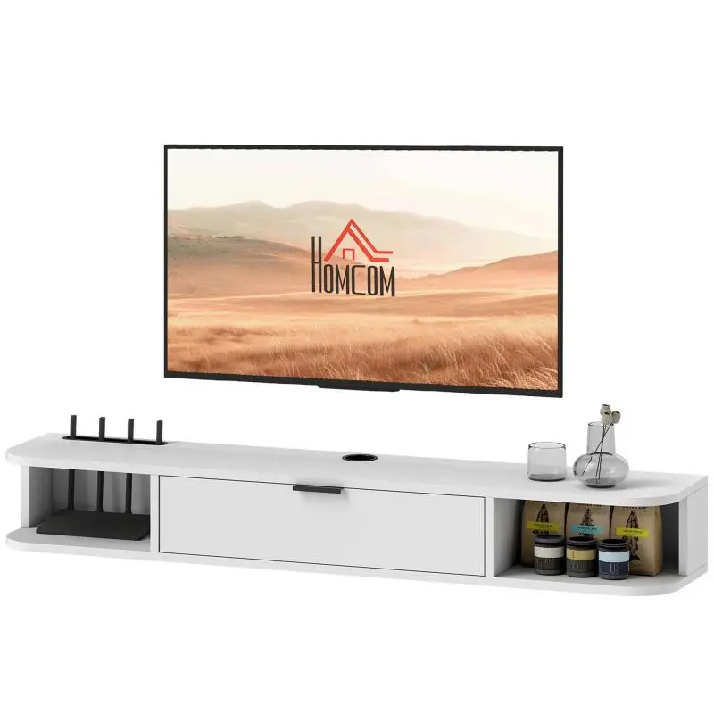 Wall-Mounted TV Unit for TVs Up to 50 Inches