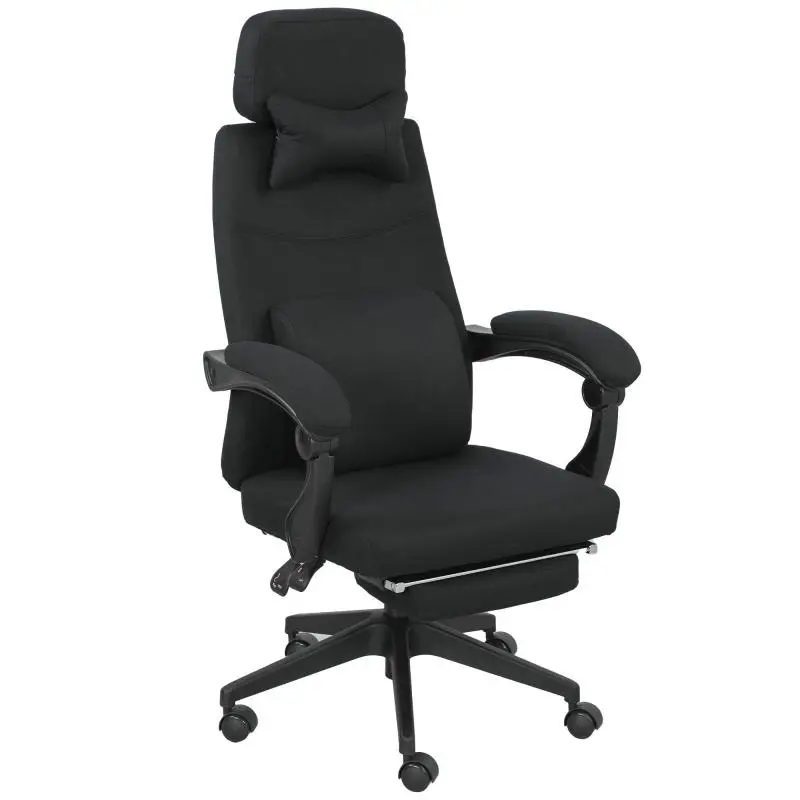 Office Chair with Footrest, Black