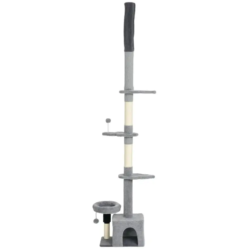 Floor-to-Ceiling Cat Tree, Adjustable 225–255 cm