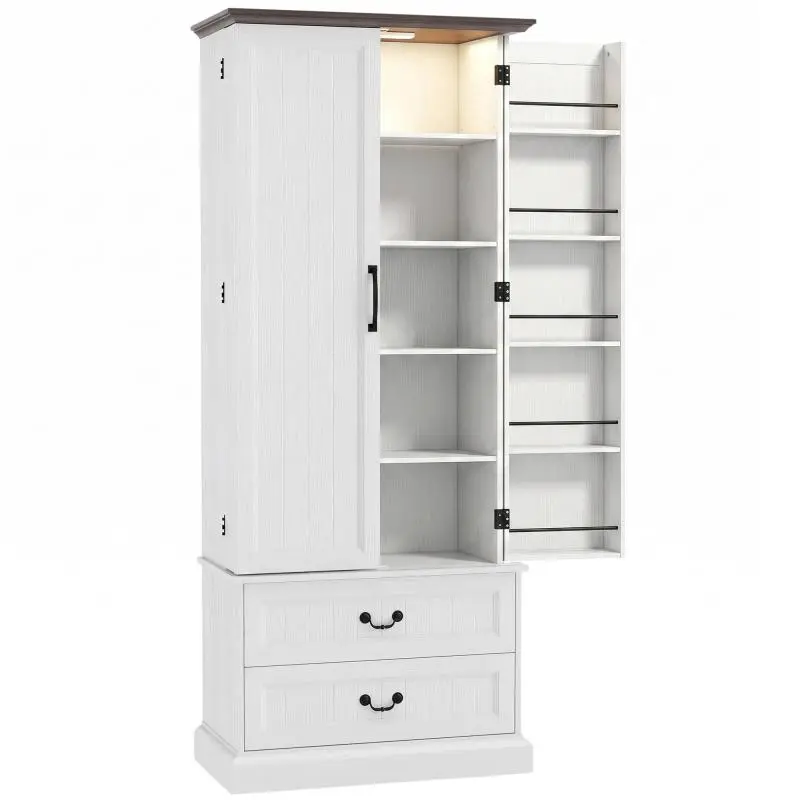 Tall Kitchen Cabinet with Sensor LED Lights, 76 cm