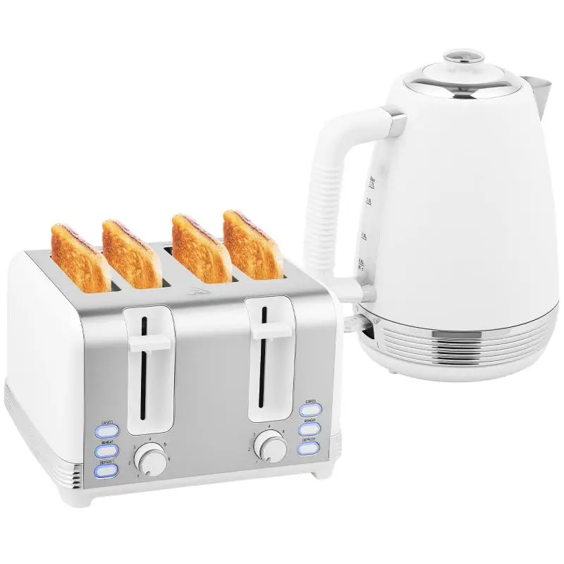 Kettle and Toaster Set, White