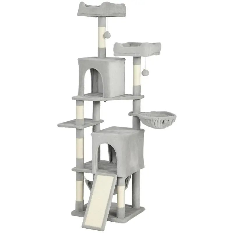 Cat Tree Play Tower, 177 cm, Light Grey