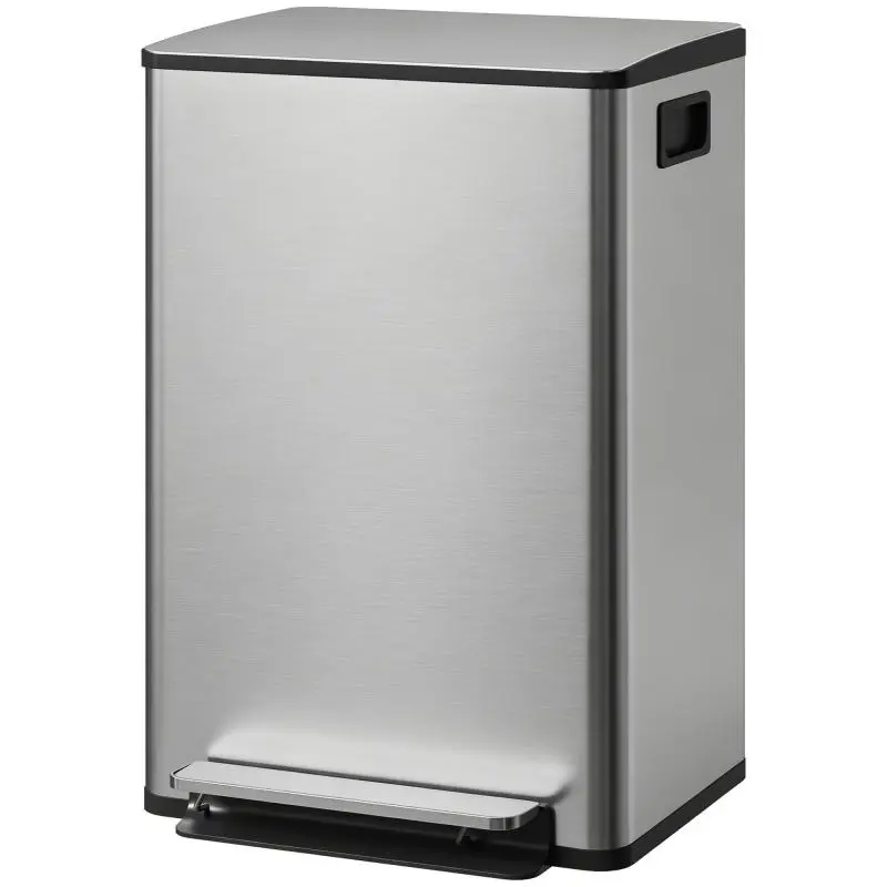 50 L Pedal Bin with Soft-Close Lid, Silver