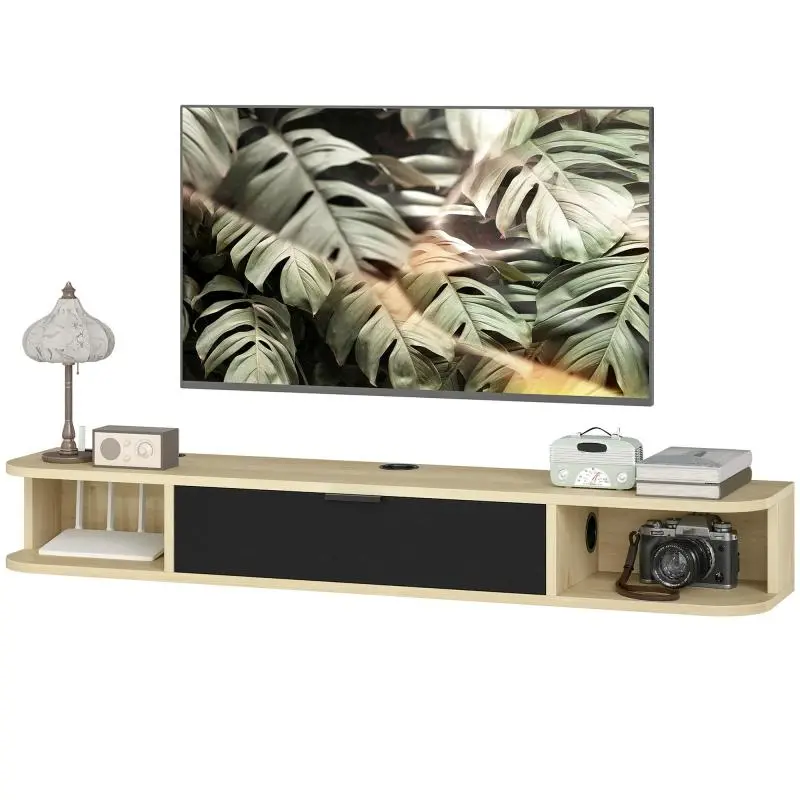 Wall-Mounted TV Unit for TVs Up to 50 Inches
