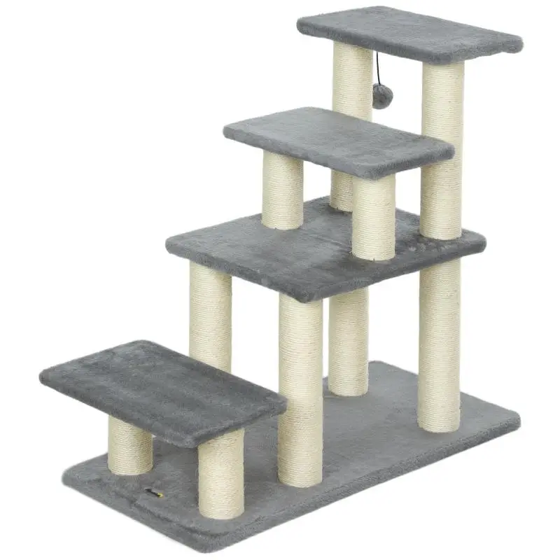 Adjustable Pet Stairs with Sisal Scratching Surfaces