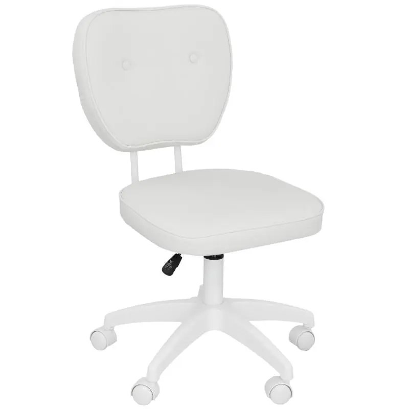 Armless Office Chair, White