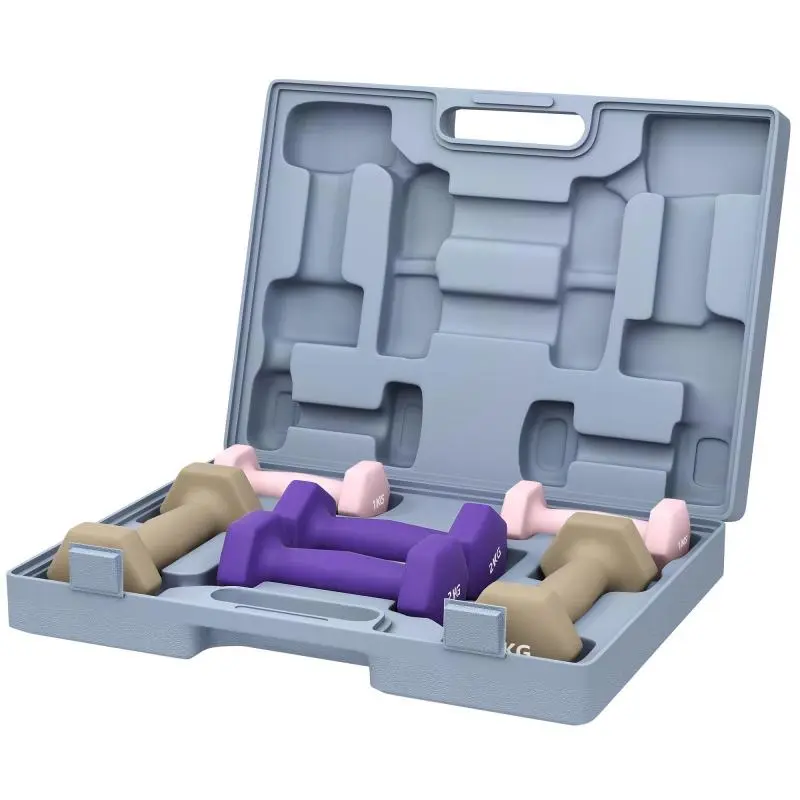 Hex Dumbbell Set with Case, 6 Pieces