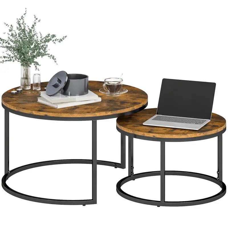 Stackable Nesting Coffee Tables, Set of 2
