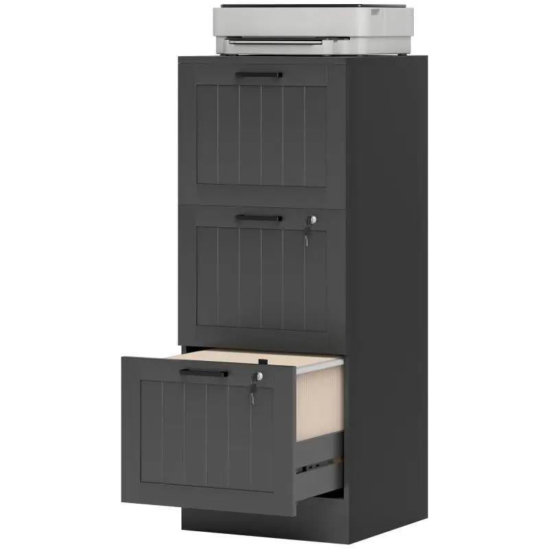 Filing Cabinet with 3 Drawers and Lock